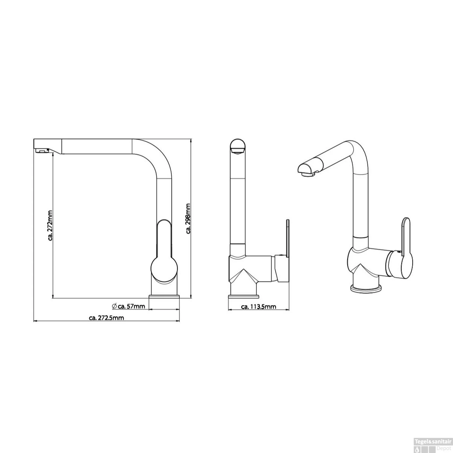 Keukenmengkraan Schutte Rio Hoge Draaibare Uitloop Chroom En Mat Zwart 4 Keukenmengkraan Schutte Rio Hoge Draaibare Uitloop Chroom En Mat Zwart - Afbeelding 4