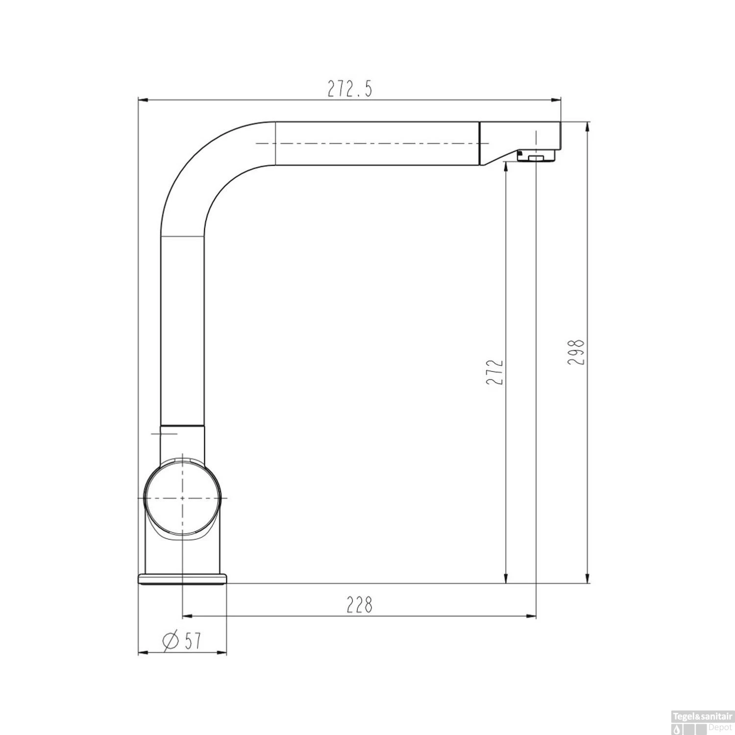Keukenmengkraan Schutte Rio Hoge Draaibare Uitloop RVS 2 Keukenmengkraan Schutte Rio Hoge Draaibare Uitloop RVS - Afbeelding 2