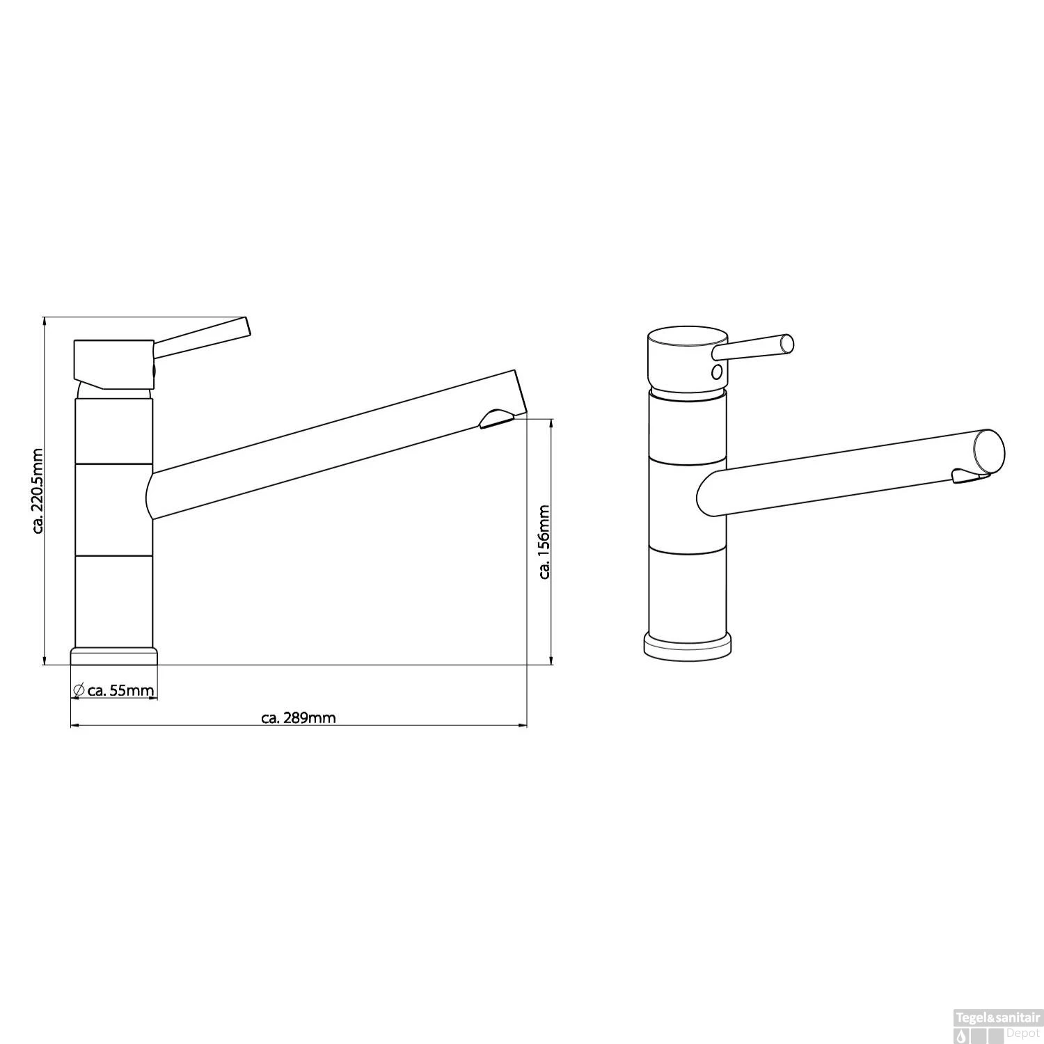 Keukenmengkraan Schutte Unicorn Chroom 2 Keukenmengkraan Schutte Unicorn Chroom - Afbeelding 2