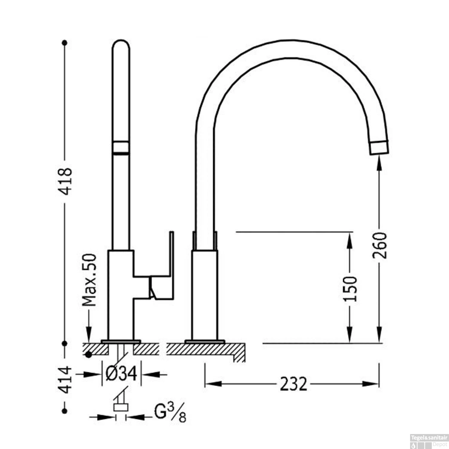 Tres Loft Colors Keukenkraan Rood 20044002RO - Afbeelding 4