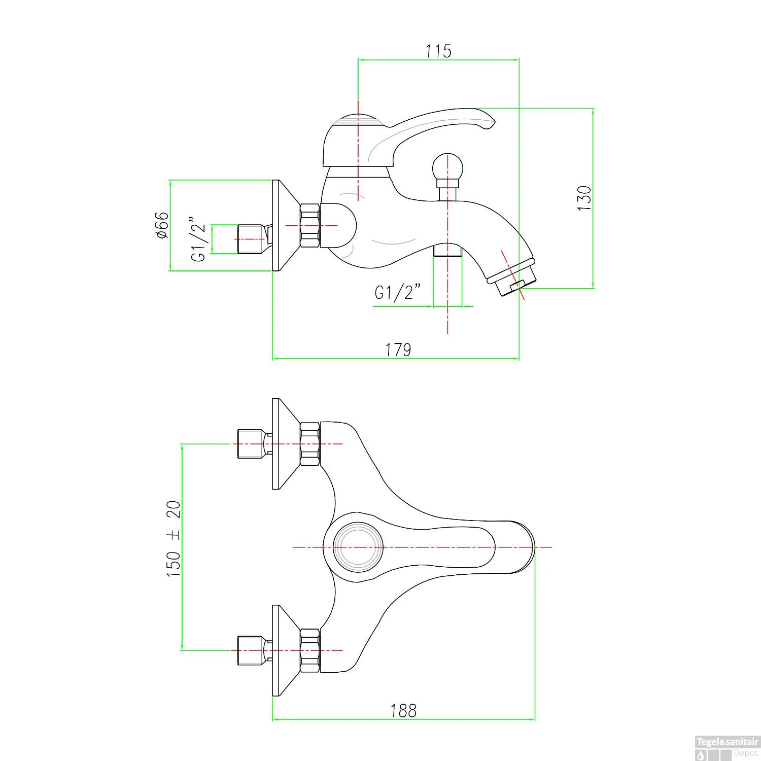 Opbouw Badkraan Sapho Kirké Mengkraan 1-hendel 11.5 Cm Chroom 2 Opbouw Badkraan Sapho Kirké Mengkraan 1-hendel 11.5 Cm Chroom - Afbeelding 2