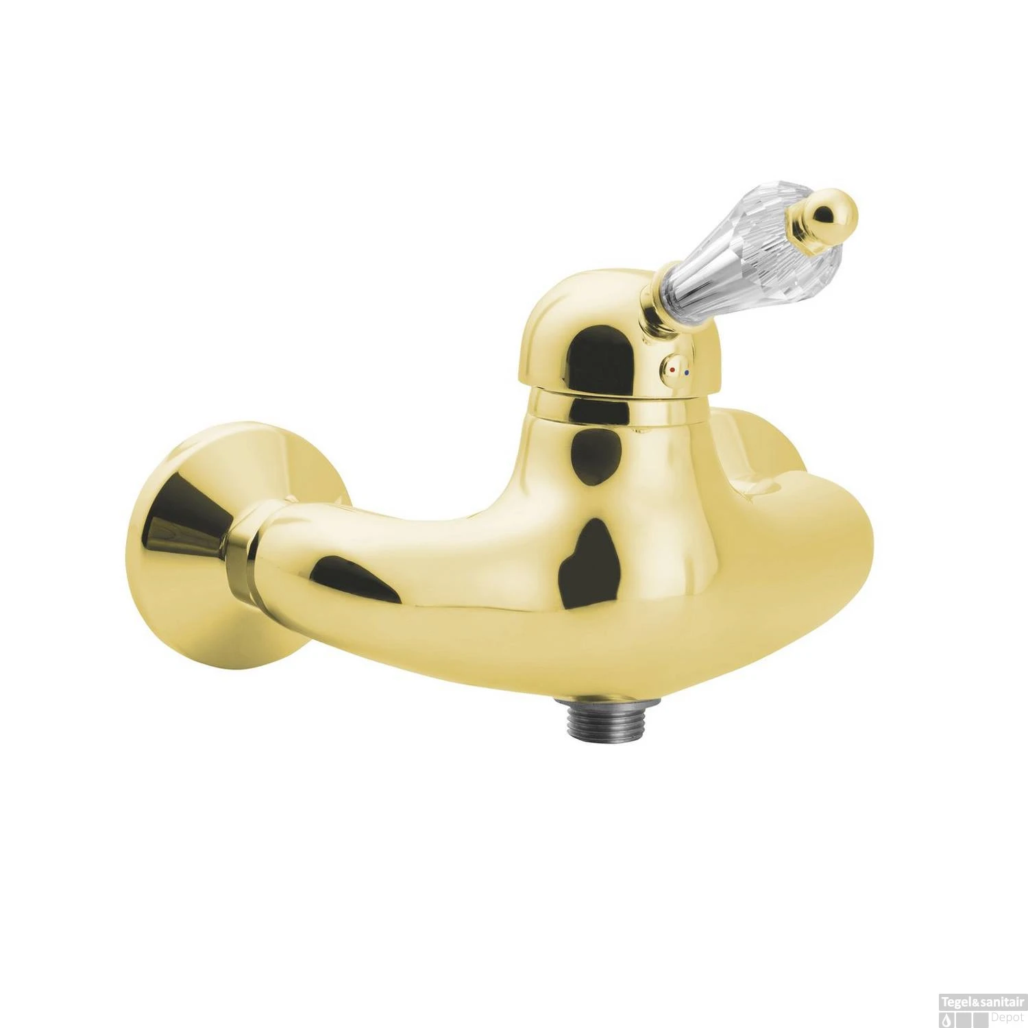 Opbouw Douchekraan Sapho Kirké Mengkraan Retro Kristal 1-hendel Goud