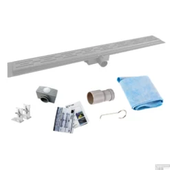 RVS Douchegoot Flens Met Uitneembaar Sifon 120x7cm 6,7cm Diep STANDAARD ROOSTER