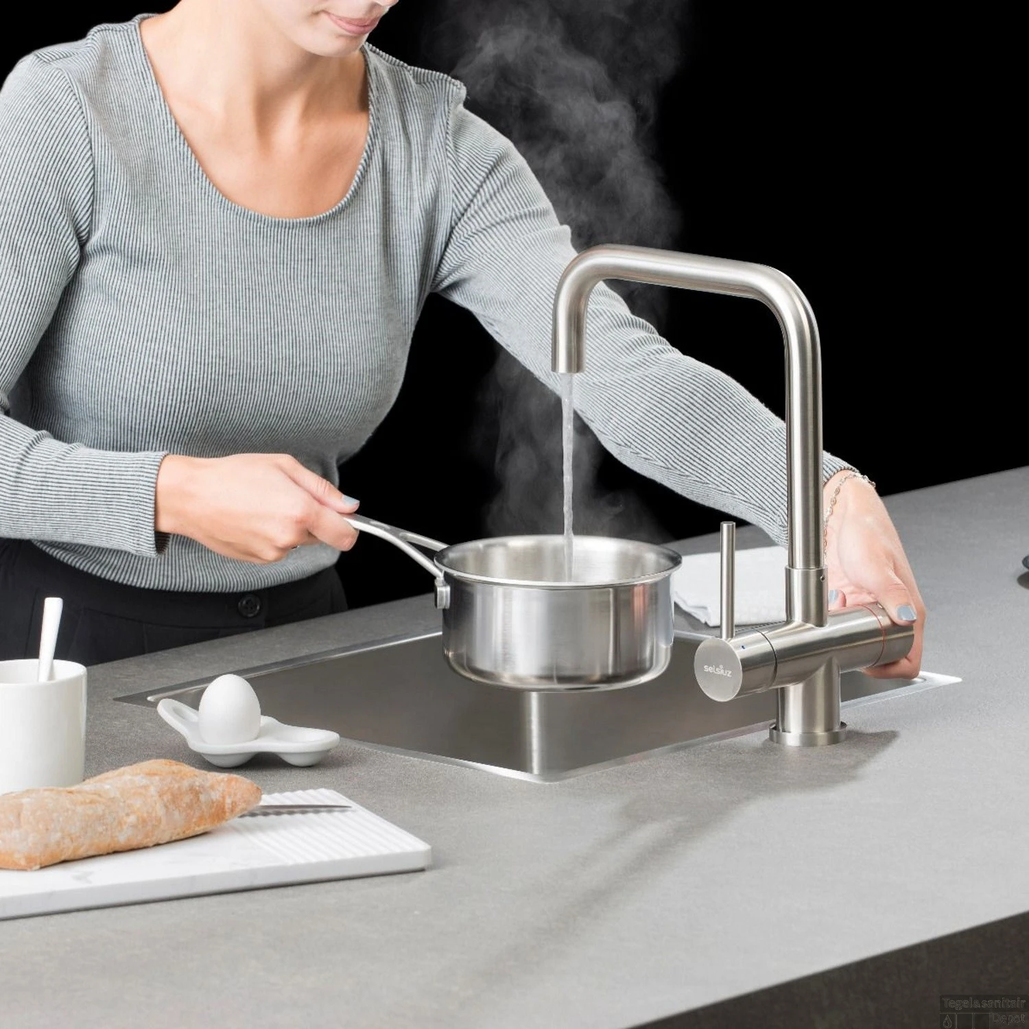 Kokendwaterkraan Selsiuz Steel Haaks RVS Inclusief Combi Extra Boiler 4 Kokendwaterkraan Selsiuz Steel Haaks RVS Inclusief Combi Extra Boiler - Afbeelding 4