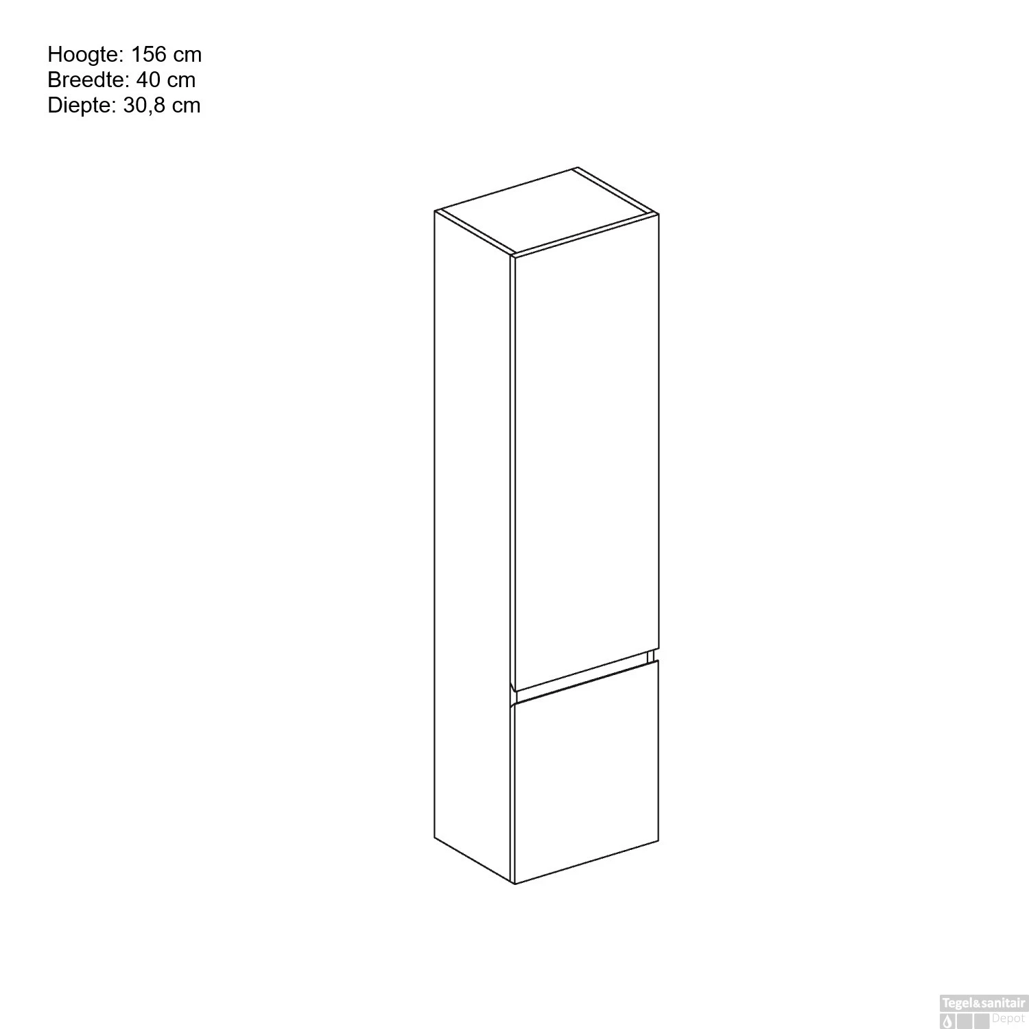 Kolomkast Allibert Verso 40 Cm 2 Deuren Rechts Mat Wit 3 Kolomkast Allibert Verso 40 Cm 2 Deuren Rechts Mat Wit - Afbeelding 3