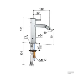 Bidetmengkraan Hotbath Laddy Zonder Waste Geborsteld Nikkel -Baden Luxe Verkoop l018gn bidetmengkraan hotbath laddy zonder waste geborsteld nikkel 2 tech