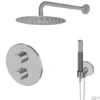 Inbouw Thermostatische Regendoucheset Lagoo Garda Met 2-Weg Omstel En Handdouche Geborsteld Nikkel