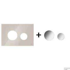 Drukplaat Front En Toetsen TECE Loop Voor WC-Bediening Glas Lichtbeige -Baden Luxe Verkoop lichtbeige glanzendchroom