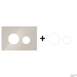 Drukplaat Front En Toetsen TECE Loop Voor WC-Bediening Glas Lichtbeige -Baden Luxe Verkoop lichtbeige matwit