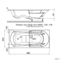 Ligbad Allibert Moovance Rechthoek Toplax Duobad Wit 180x80 Cm -Baden Luxe Verkoop ligbad allibert moovance rechthoek toplax duobad wit 180 tech