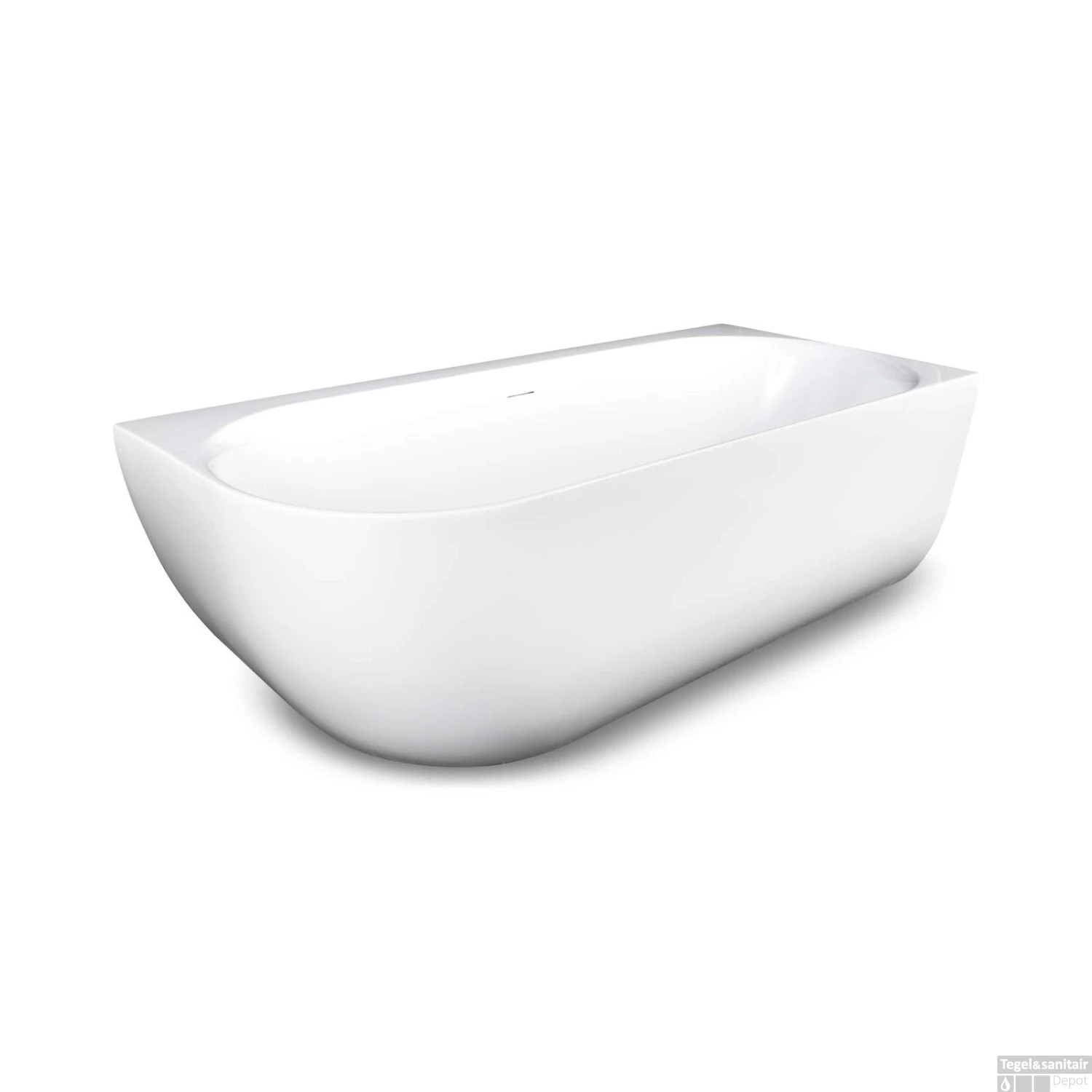 Ligbad Luca Sanitair Primo Hoekbad 180x80x60 Cm Links Afgerond Mat Wit