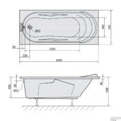 Ligbad Polysan Adriana 160x74x45 Cm Acryl Wit -Baden Luxe Verkoop ligbad polysan adriana 160x74x45 cm acryl wit sph43111 tech