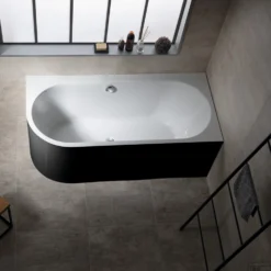 Ligbad Polysan Astra 160x75x60 Cm Asymmetrisch Rechts Zwart Wit -Baden Luxe Verkoop ligbad polysan astra 160x75x60 cm asymmetrisch rechts zwart wit sph34611mb 3