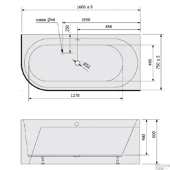 Ligbad Polysan Astra 160x75x60 Cm Asymmetrisch Rechts Zwart Wit -Baden Luxe Verkoop ligbad polysan astra 160x75x60 cm asymmetrisch rechts zwart wit sph34611mb tech