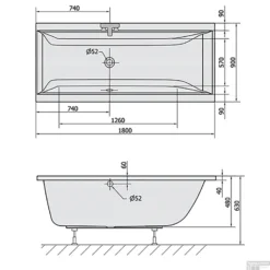 Ligbad Polysan Cleo Inbouw 180x90x48 Cm Wit -Baden Luxe Verkoop ligbad polysan cleo inbouw 180x90x48 cm wit sph13111 tech
