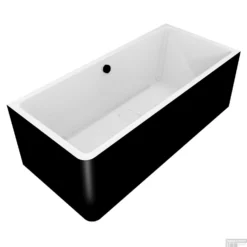 Ligbad Polysan Marlene 165x75x63 Cm Asymmetrisch Rechts Zwart / Wit