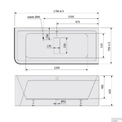 Ligbad Polysan Marlene 175x75x63 Cm Asymmetrisch Rechts Zwart / Wit -Baden Luxe Verkoop ligbad polysan marlene 175x75x63 cm asymmetrisch rechts zwart wit sph72034mcrb tech