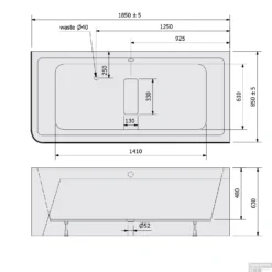 Ligbad Polysan Marlene 185x85x63 Cm Asymmetrisch Rechts Wit -Baden Luxe Verkoop ligbad polysan marlene 185x85x63 cm asymmetrisch rechts wit sph71607mcr tech
