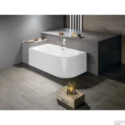 Ligbad Polysan Viva 180x75x60 Cm Asymmetrisch Links Wit