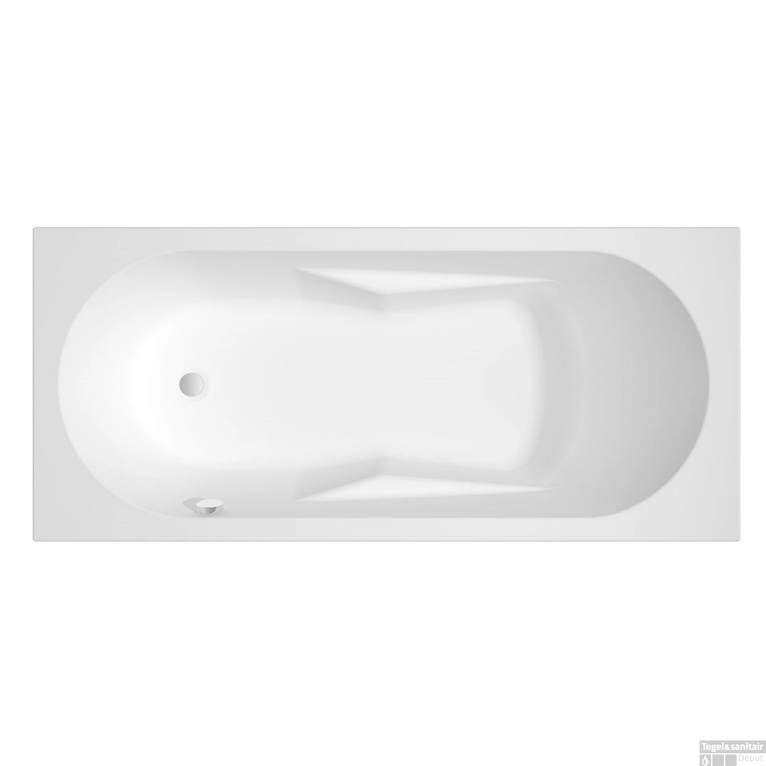 Ligbad Riho Lazy 180x80 Cm Bedieningsknop Links Wit Glanzend