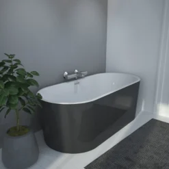 Ligbad Vrijstaand Boss & Wessing 170x80x58 Cm Zwart Wit