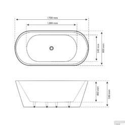 Ligbad Vrijstaand Boss & Wessing 170x80x58 Cm Zwart Wit -Baden Luxe Verkoop ligbad vrijstaand boss wessing 170x80x58 cm zwart wit tech
