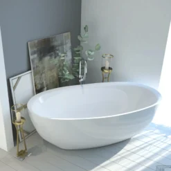 Ligbad Vrijstaand Boss & Wessing 180x80x61 Cm Hoogglans Wit