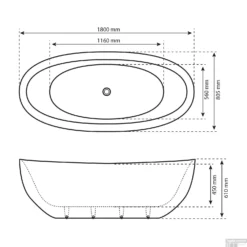 Ligbad Vrijstaand Boss & Wessing 180x80x61 Cm Hoogglans Wit -Baden Luxe Verkoop ligbad vrijstaand boss wessing 180x80x61 cm tech