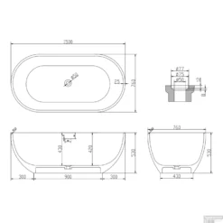 Ligbad Vrijstaand Ideavit Solidera 150x76x53 Cm Solid Surface Mat Wit -Baden Luxe Verkoop ligbad vrijstaand ideavit solidera 150x76x53 cm solid surface mat wit tec