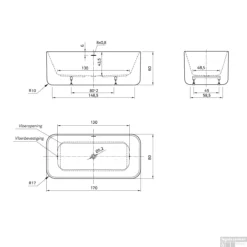 Vrijstaand Bad Xenz Fenna 170x80x60 Cm Acryl Met Overloop En Waste Edelweiss Mat Wit -Baden Luxe Verkoop ligbad xenz fenna 170x80x60 cm met overloop en waste glans wit tech 1