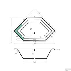Ligbad Xenz Society 145 6-hoekig 145x145x50 Cm Inbouw Acryl Cement -Baden Luxe Verkoop ligbad xenz society 145 inbouw 145x145x50 cm acryl cement 6860 06 tech