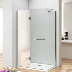 Douchecabine Lacus Capraia Mirror 100 Cm Klapdeur 8mm Helder/Spiegel Nanoglas