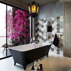 LUNDY Vrijstaand Bad 170x75cm Kleur Urban / Talc -Baden Luxe Verkoop lundy 3 00003