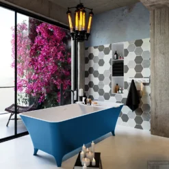 LUNDY Vrijstaand Bad 170x75cm Kleur Jeans / Talc -Baden Luxe Verkoop lundy 3 00013