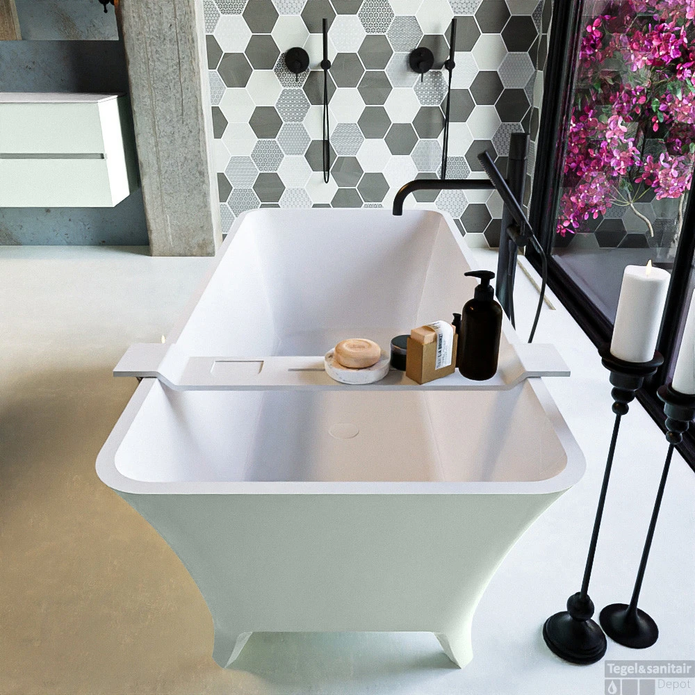 LUNDY Vrijstaand Bad 170x75cm Kleur Greey / Talc 5 LUNDY Vrijstaand Bad 170x75cm Kleur Greey / Talc - Afbeelding 5