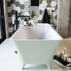 LUNDY Vrijstaand Bad 170x75cm Kleur Greey / Talc 16 LUNDY Vrijstaand Bad 170x75cm Kleur Greey / Talc -Baden Luxe Verkoop lundy 5 00005