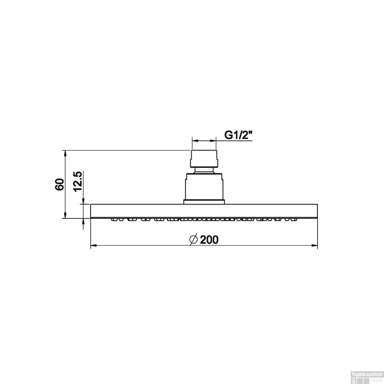 Luxe Hoofddouche Wiesbaden Rond 20 Cm Gunmetal 2 Luxe Hoofddouche Wiesbaden Rond 20 Cm Gunmetal - Afbeelding 2