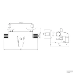 Opbouw Badkraan Sapho Action Thermostaat 2-knop 12.4 Cm Chroom -Baden Luxe Verkoop mb106 opbouw badkraan sapho action thermostaat 2 knop 12.4 cm chroom 2
