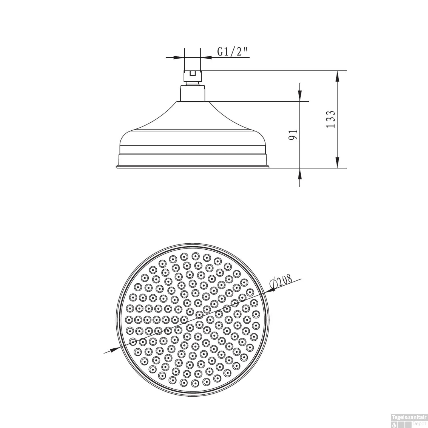Regendouchekop Sapho Retro Rond 20.8 Cm Chroom 3 Regendouchekop Sapho Retro Rond 20.8 Cm Chroom - Afbeelding 3