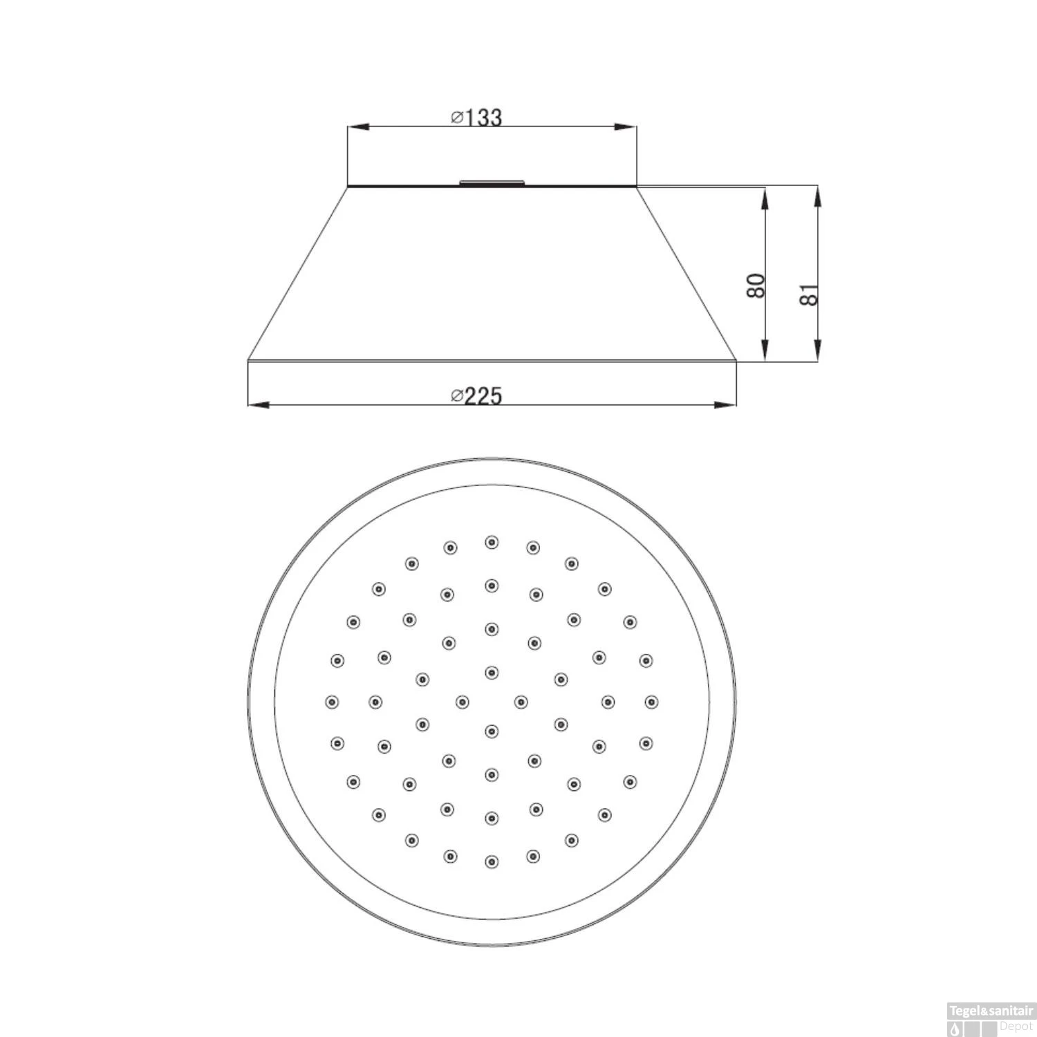 Douchekop Sapho Rond 22.5 Cm Chroom 3 Douchekop Sapho Rond 22.5 Cm Chroom - Afbeelding 3