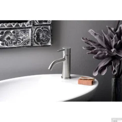 Wastafelmengkraan Sapho Minimal 1-hendel Gebogen 15.8 Cm RVS -Baden Luxe Verkoop mi002 wastafelmengkraan sapho minimal 1 hendel gebogen 15.8 cm rvs 1