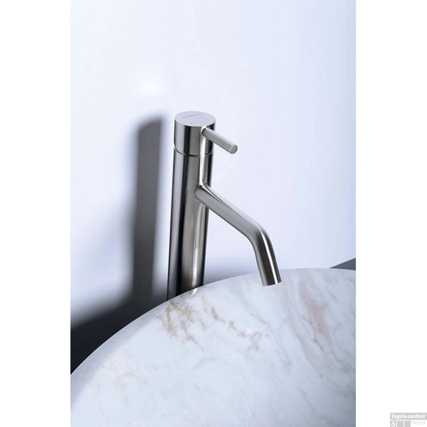 Wastafelmengkraan Sapho Minimal 1-hendel Gebogen Hoog 33.8 Cm RVS 3 Wastafelmengkraan Sapho Minimal 1-hendel Gebogen Hoog 33.8 Cm RVS - Afbeelding 3