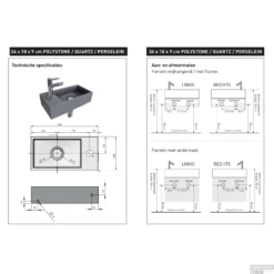 INK Versus Fontein Onderkast Universeel Links- Of Rechts Draaiend 36x18x27cm Mat Grijs -Baden Luxe Verkoop montagehandleiding versus 1 6