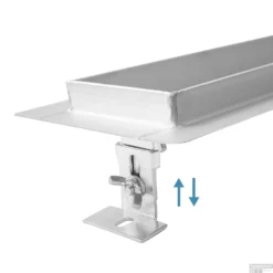 RVS Douchegoot Muurflens Met Uitneembaar Sifon 60x7cm 6,7cm Diep GLAS ROOSTER -Baden Luxe Verkoop muur glas rooster 60cm 3