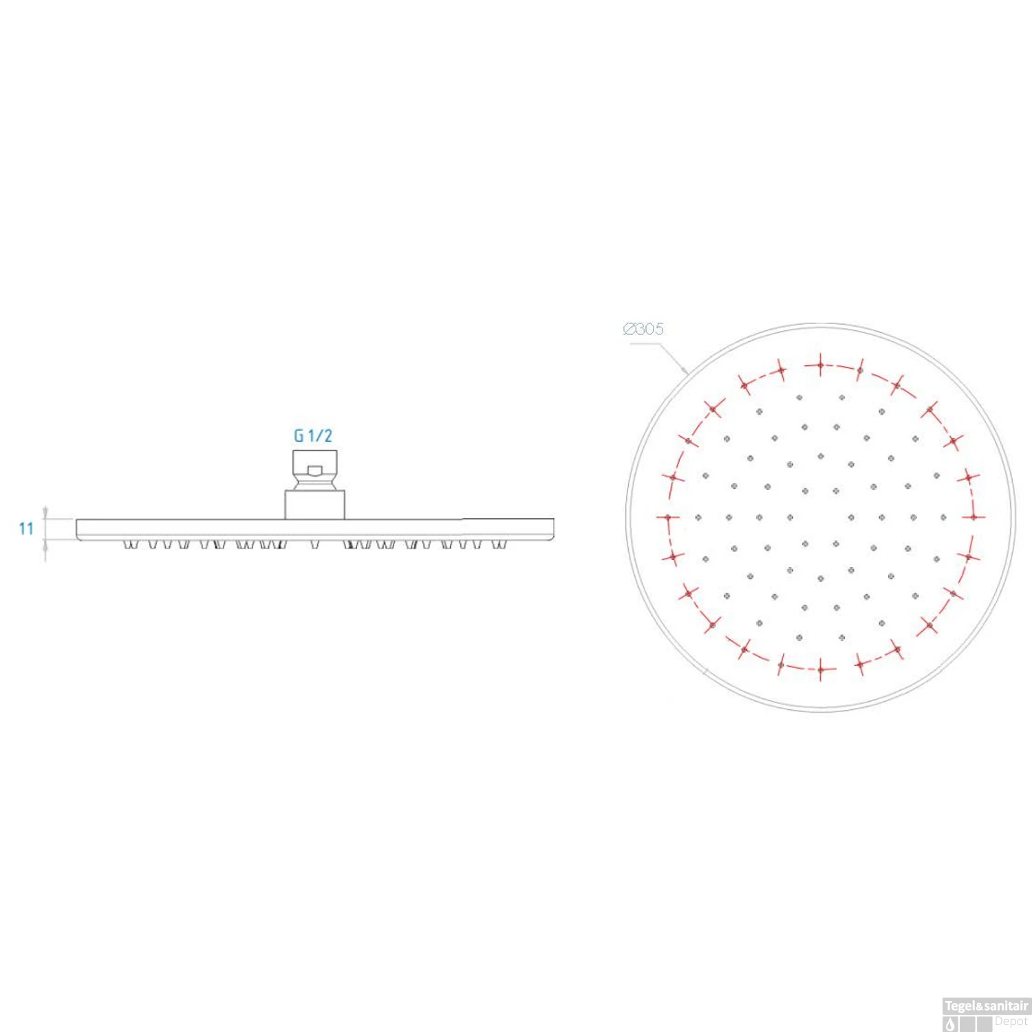 Hoofddouche Lagoo Nesso Met Veiligheidsventiel 30,5 Cm RVS Chroom 2 Hoofddouche Lagoo Nesso Met Veiligheidsventiel 30,5 Cm RVS Chroom - Afbeelding 2