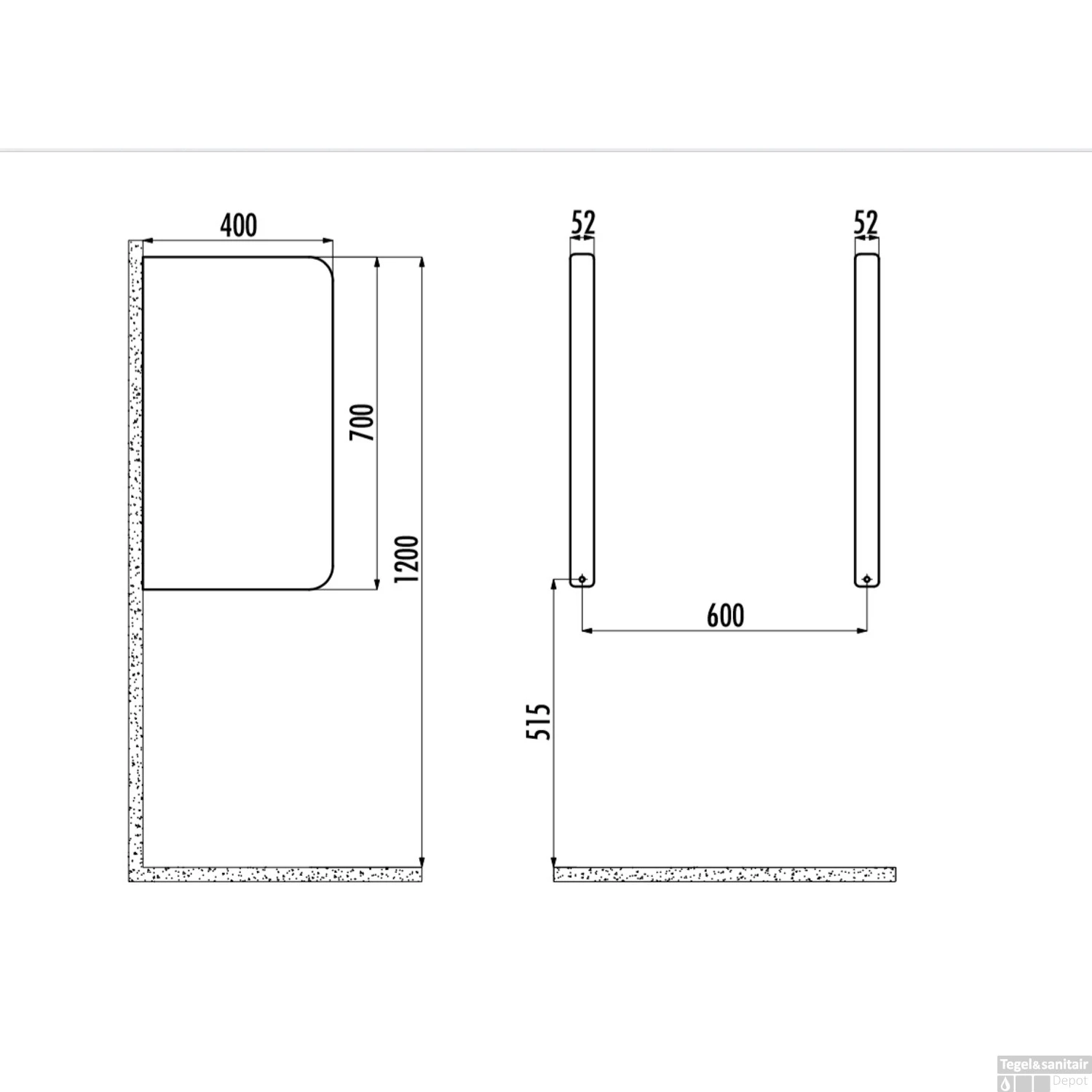 Scheidingswand Boss & Wessing Urinoir 40x70 Cm Keramiek Wit 2 Scheidingswand Boss & Wessing Urinoir 40x70 Cm Keramiek Wit - Afbeelding 2