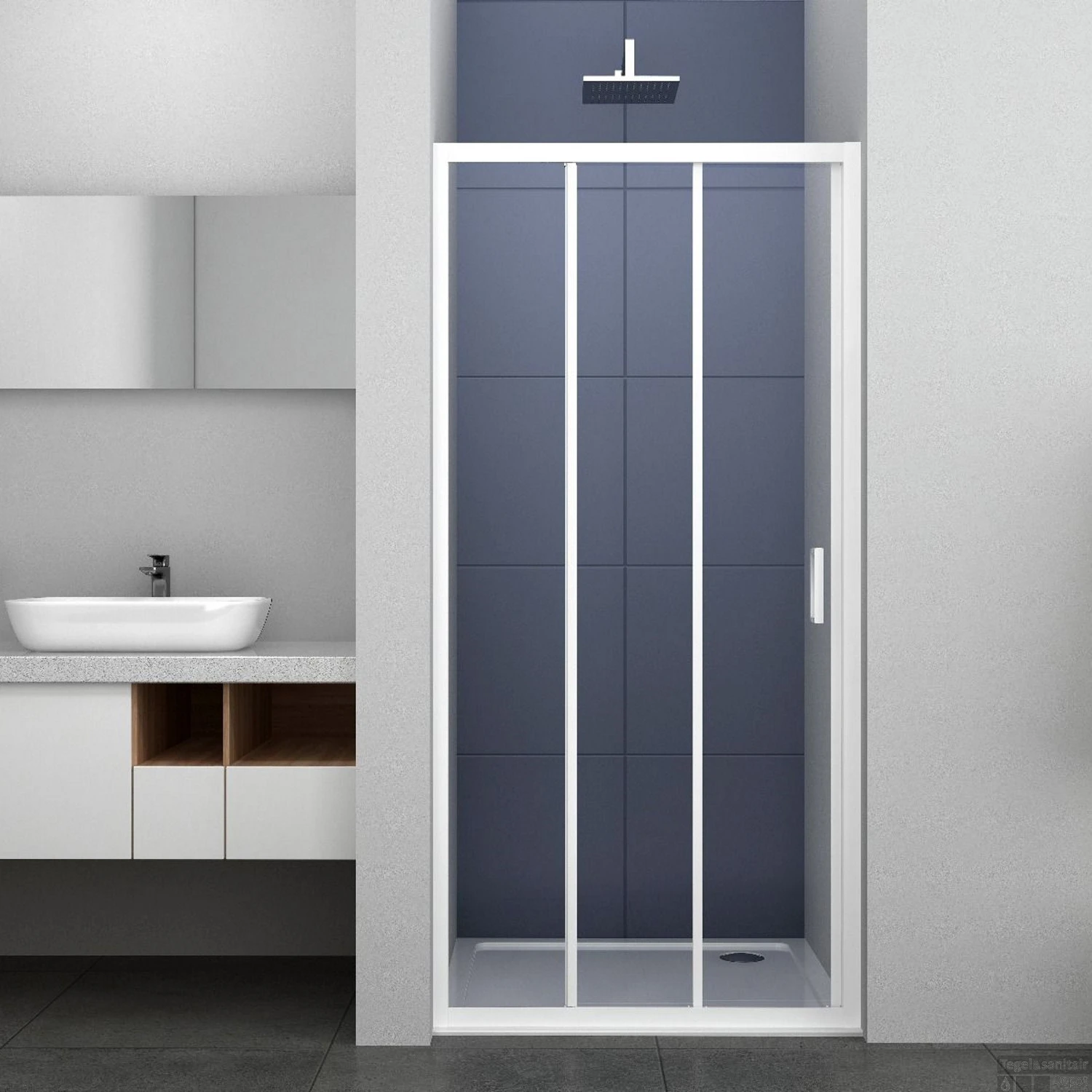 Schuifdeur Allibert Happy Frontale Instap 3 Delen 78-82x185 Cm Wit Profiel 1 Schuifdeur Allibert Happy Frontale Instap 3 Delen 78-82x185 Cm Wit Profiel