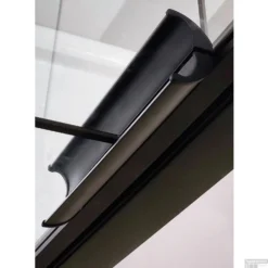 BWS Nisdeur Frame Met Vast Paneel 90x200 Cm 8 Mm NANO Glas Mat Zwart Raster -Baden Luxe Verkoop nisdeur bws frame detail1 2