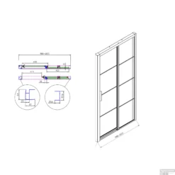 Douchedeur Boss & Wessing Black Edition Frame Softclose Rechts 100x200 Cm Helder Glas Zwart -Baden Luxe Verkoop nisdeur bws frame schuifdeur met soft close vaste wand rechts 100x200 cm mat zwart tech