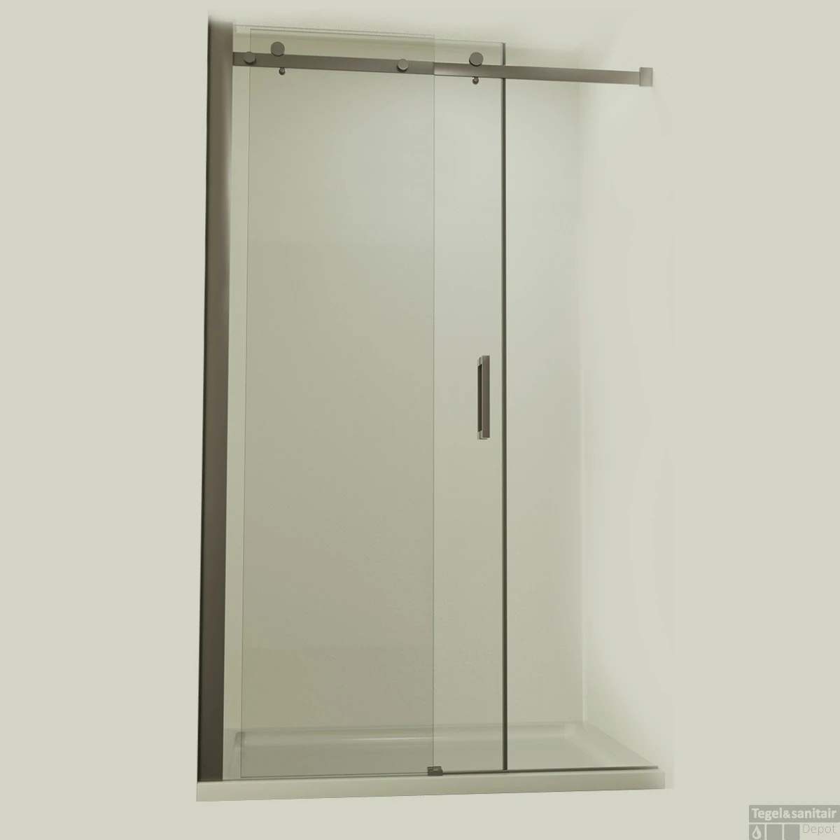 Nisdeur BWS Subliem 8mm Schuifdeur 100-110cm RVS 6 Nisdeur BWS Subliem 8mm Schuifdeur 100-110cm RVS - Afbeelding 6